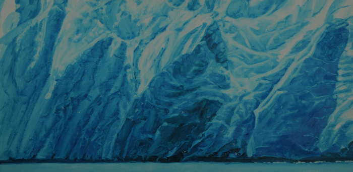 painting titled Arctic Terns, Sawyer Glacier, Alaska