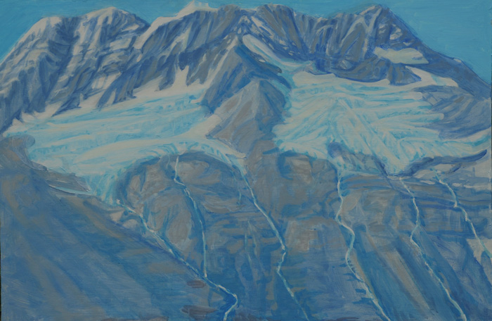 painting titled Hanging Glaciers, Prince William Sound, Alaska