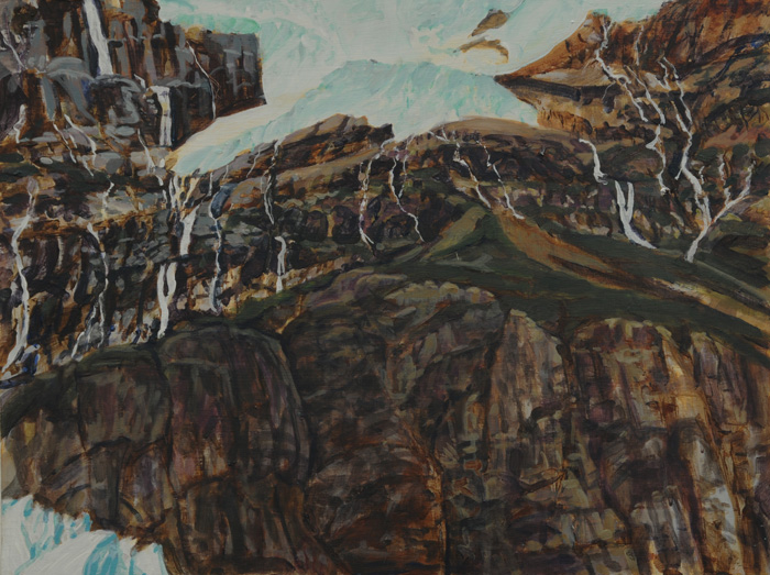 painting titled Rock Face, Surprise Inlet, Prince William Sound, Alaska