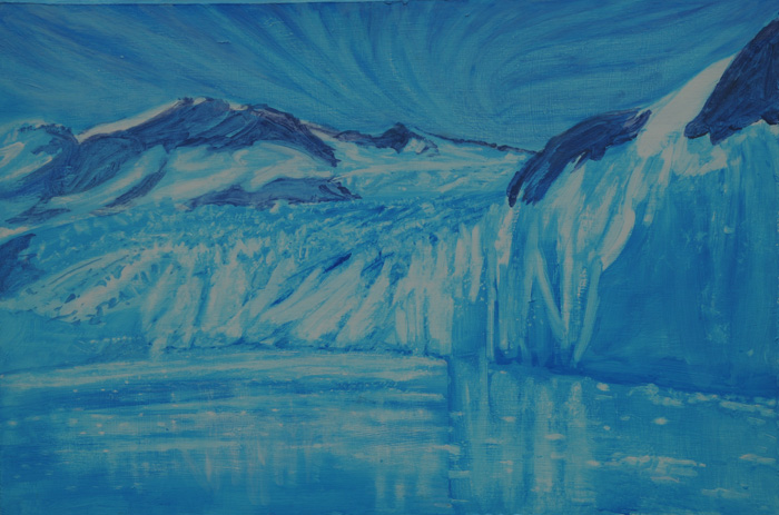 painting titled Surprise Inlet, Prince William Sound, Alaska