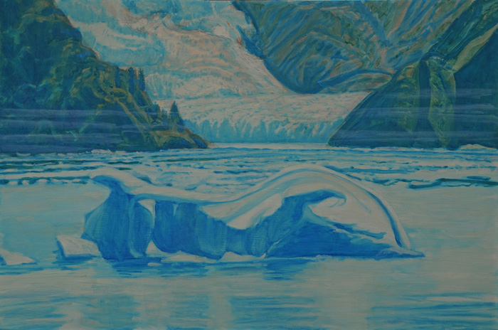 painting titled Iceberg, South Sawyer Glacier, Alaska
