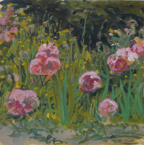 painting titled  Peonies