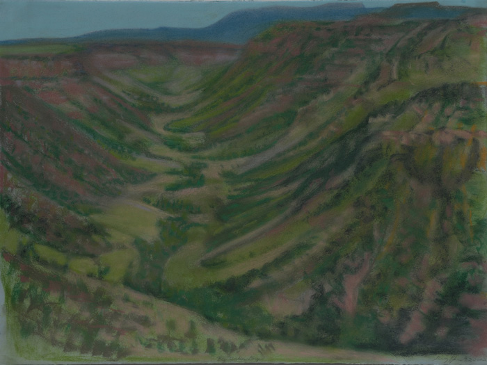 drawing titled Big Indian Gorge, Steens Mountain